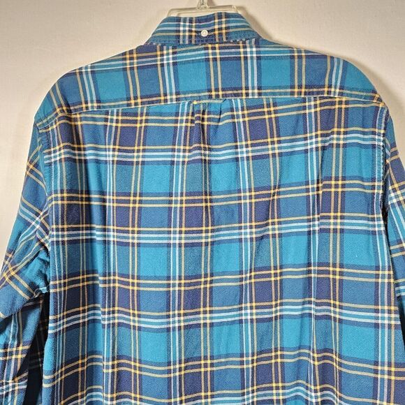 J. Crew Teal and Yellow Plaid Button Down Shirt - Picture 9 of 11